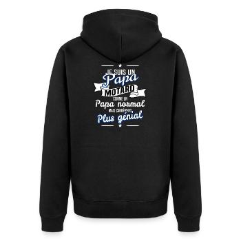PAPA et MOTARD - Veste à capuche bio Premium Unisexe - noir - Dos - Nico (187cm)