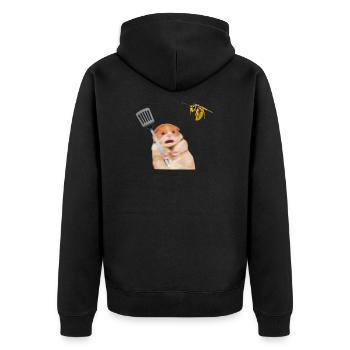 Oh, nein! Eine böse Wespe! - Unisex Premium Bio Zip Hoodie - Schwarz - Hinten - Nico (187cm)