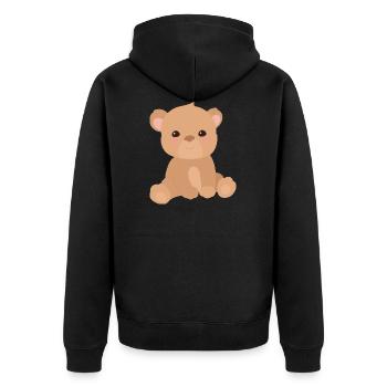 ours en peluche - Veste à capuche bio Premium Unisexe - noir - Dos - Nico (187cm)