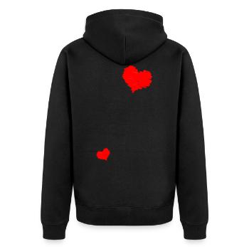 Enceinte deux coeurs grossesse naissance bébé - Veste à capuche bio Premium Unisexe - noir - Dos - Nico (187cm)