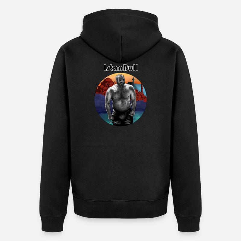 Ours poilu d'Istanbul - Veste à capuche bio Premium Unisexe - noir
