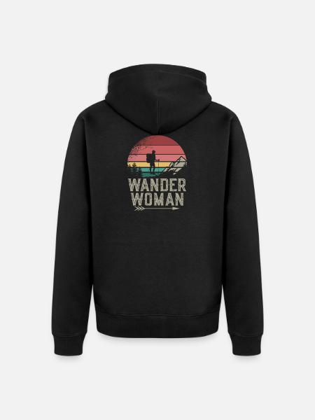 Hiking Woman - Unisex Premium Organic Zip Hoodie - black