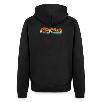 Yalla Habibi Vintage Saying Funny Gift - Unisex Premium Organic Zip Hoodie - black - Back - Nico (187cm)