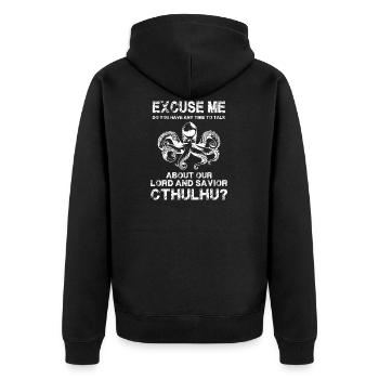 Octopus Cthulhu Octopus - Unisex Premium Organic Zip Hoodie - black - Back - Nico (187cm)