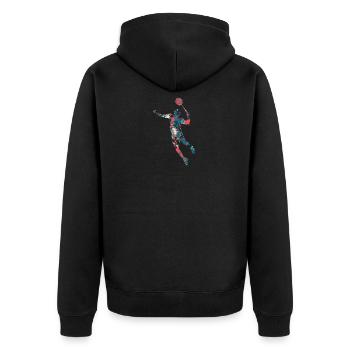 badminton - Veste à capuche bio Premium Unisexe - noir - Dos - Nico (187cm)
