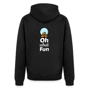 ChristmasVillage Snow Globe - Unisex Premium Organic Zip Hoodie - black - Back - Nico (187cm)