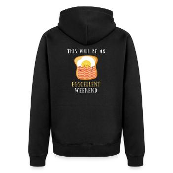 Week-end disant toast aux œufs frits et bacon - Veste à capuche bio Premium Unisexe - noir - Dos - Nico (187cm)