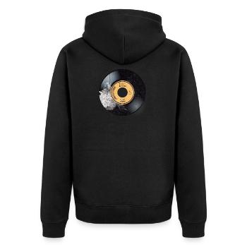 Vinyle Vintage - Veste à capuche bio Premium Unisexe - noir - Dos - Nico (187cm)
