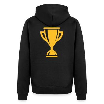 Cup / Trophy / Chalice (Icon / Pictogram) - Unisex Premium Organic Zip Hoodie - black - Back - Nico (187cm)