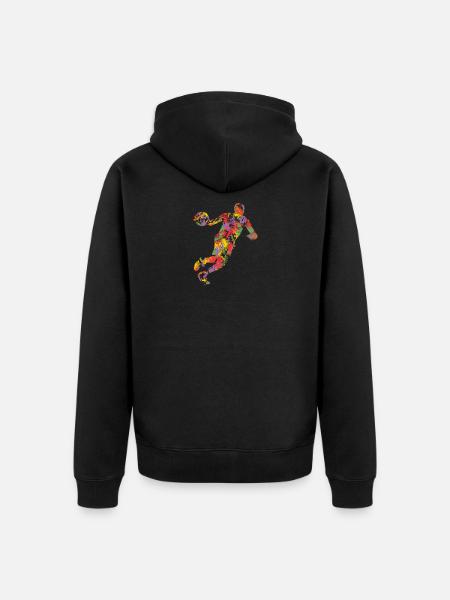 basketball - Unisex Premium Organic Zip Hoodie - black