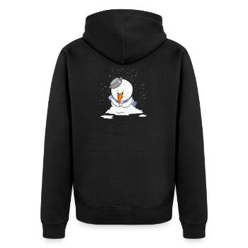 Snowsey, le petit bonhomme de neige, est triste - Veste à capuche bio Premium Unisexe - noir - Dos - Nico (187cm)