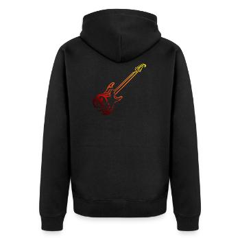 Guitar, Tribal Tattoo Style, Music, Hobby - Unisex Premium Organic Zip Hoodie - black - Back - Nico (187cm)