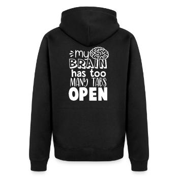 Brain Too Many Tabs Open Gift for Coder - Unisex Premium Bio Zip Hoodie - Schwarz - Hinten - Nico (187cm)