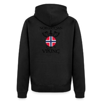 Norwegian viking Norwegen Geschenk - Unisex Premium Bio Zip Hoodie - Schwarz - Hinten - Nico (187cm)