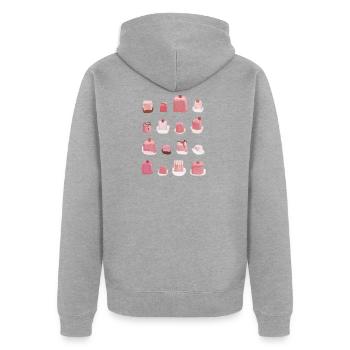 Sugar-sweet pink punch-crab - Unisex Premium Organic Zip Hoodie - heather grey - Back - Nico (187cm)