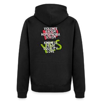 Racism No, Love Yes - Le racisme non, l’amour oui - Veste à capuche bio Premium Unisexe - noir - Dos - Nico (187cm)