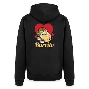 Burrito Lovers - Unisex Premium Organic Zip Hoodie - black - Back - Nico (187cm)