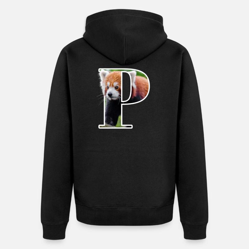 P Panda roux - Veste à capuche bio Premium Unisexe - noir