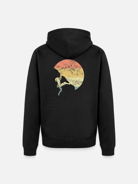 Klettern Mädchen - Unisex Premium Bio Zip Hoodie - Schwarz
