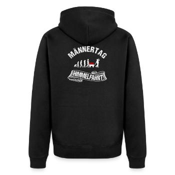 Männertag - Unisex Premium Bio Zip Hoodie - Schwarz - Hinten - Nico (187cm)