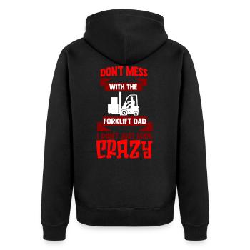 Forklift driver Forklift driver Forklift - Unisex Premium Organic Zip Hoodie - black - Back - Nico (187cm)
