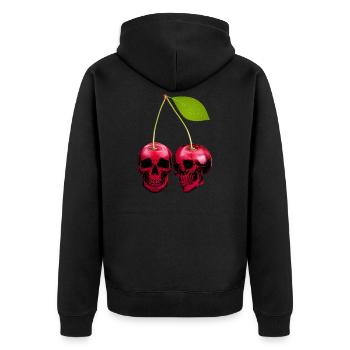 Cerise crâne crâne Skull Cherry - Veste à capuche bio Premium Unisexe - noir - Dos - Nico (187cm)