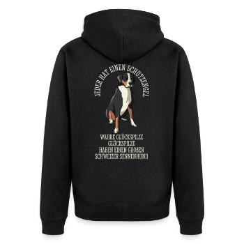 Sennenhund suisse Grand ange gardien - Veste à capuche bio Premium Unisexe - noir - Dos - Nico (187cm)