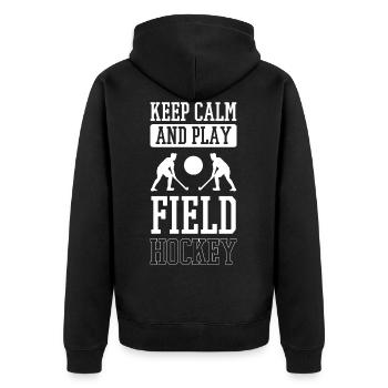 Hockey sur le terrain Keep Calm - Veste à capuche bio Premium Unisexe - noir - Dos - Nico (187cm)