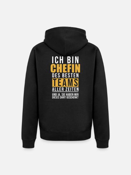 Chefin Lustige Geschenkidee - Unisex Premium Bio Zip Hoodie - Schwarz