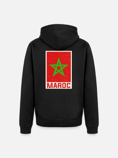 Morocco - Unisex Premium Organic Zip Hoodie - black