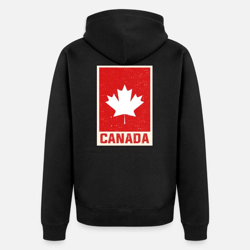 Kanada - Unisex Premium Bio Zip Hoodie - Schwarz
