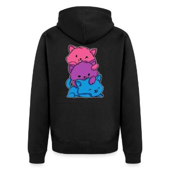 Bisexual LGBT Anime Chat Pride Flag Cadeau - Veste à capuche bio Premium Unisexe - noir - Dos - Nico (187cm)