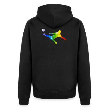 Footballeurs colorés - Veste à capuche bio Premium Unisexe - noir - Dos - Nico (187cm)