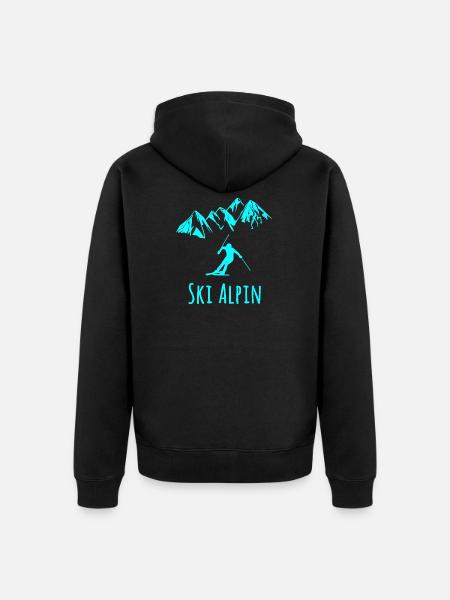 skifahren - Unisex Premium Bio Zip Hoodie - Schwarz