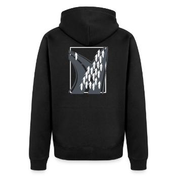different people streets awesome motivation be you - Unisex Premium Bio Zip Hoodie - Schwarz - Hinten - Nico (187cm)