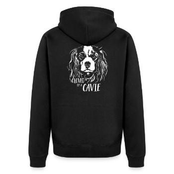 CAVALIER KING CHARLES SPANIEL loved Cavie Wilsigns - Unisex Premium Organic Zip Hoodie - black - Back - Nico (187cm)