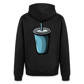 To Go Shake coffee Getränk - Unisex Premium Bio Zip Hoodie - Schwarz - Hinten - Nico (187cm)