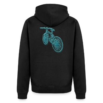 mountainbike,bike,bike,lines,blue - Unisex Premium Organic Zip Hoodie - black - Back - Nico (187cm)