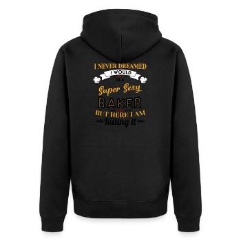baking baker's craft is dear confectioner funny - Unisex Premium Organic Zip Hoodie - black - Back - Nico (187cm)