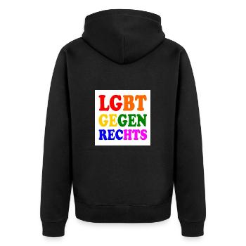 Les LGBT contre la droite - Veste à capuche bio Premium Unisexe - noir - Dos - Nico (187cm)