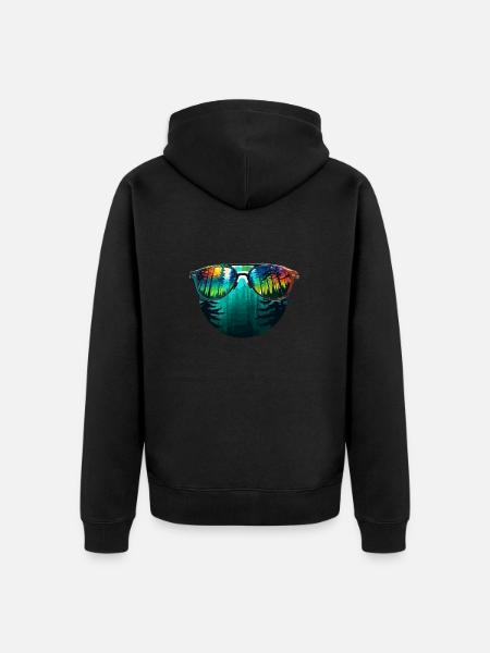 Sunglasses / Reflection / Forest / Reflection - Unisex Premium Organic Zip Hoodie - black