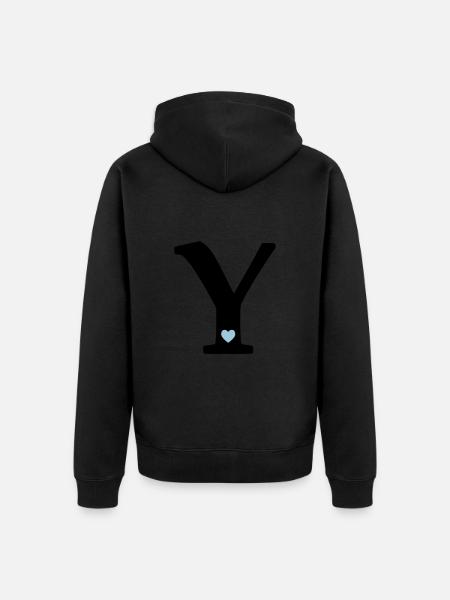 Letter Y Initial Letter - Unisex Premium Organic Zip Hoodie - black