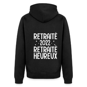Cadeau retraite 2022 retraité heureux - Veste à capuche bio Premium Unisexe - noir - Dos - Nico (187cm)