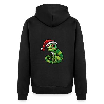 Noël caméléon - Veste à capuche bio Premium Unisexe - noir - Dos - Nico (187cm)