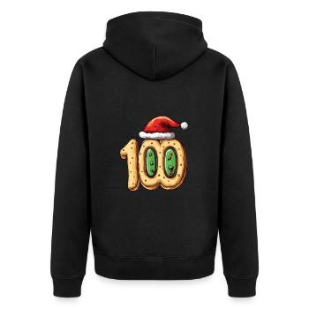 100 Numéro Noël - Veste à capuche bio Premium Unisexe - noir - Dos - Nico (187cm)