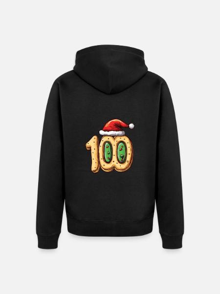 100 Number Christmas - Unisex Premium Organic Zip Hoodie - black