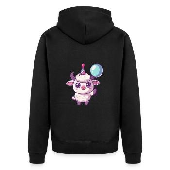 Ziege Geburtstag Baby - Unisex Premium Bio Zip Hoodie - Schwarz - Hinten - Nico (187cm)
