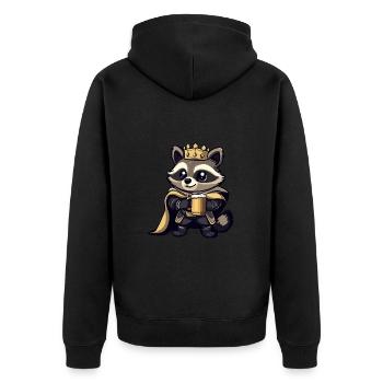 Raccoon Bière Drôle - Veste à capuche bio Premium Unisexe - noir - Dos - Nico (187cm)