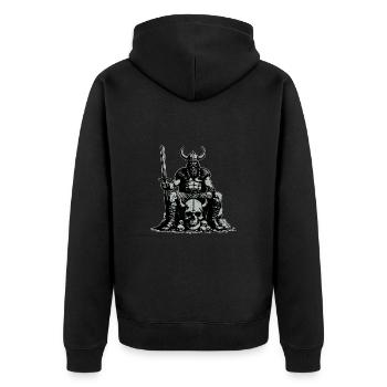 Viking avec épée et corbeau sur le crâne - Veste à capuche bio Premium Unisexe - noir - Dos - Nico (187cm)