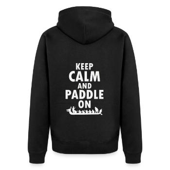 Drachenboot Racing Crew Paddlers Wassersport - Unisex Premium Bio Zip Hoodie - Schwarz - Hinten - Nico (187cm)